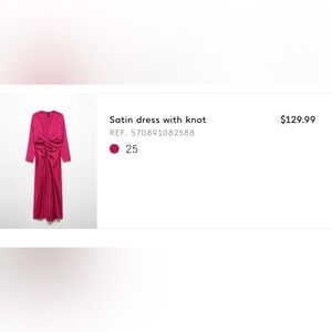 Mango satin holiday dress with knot size XL never worn with tags attached